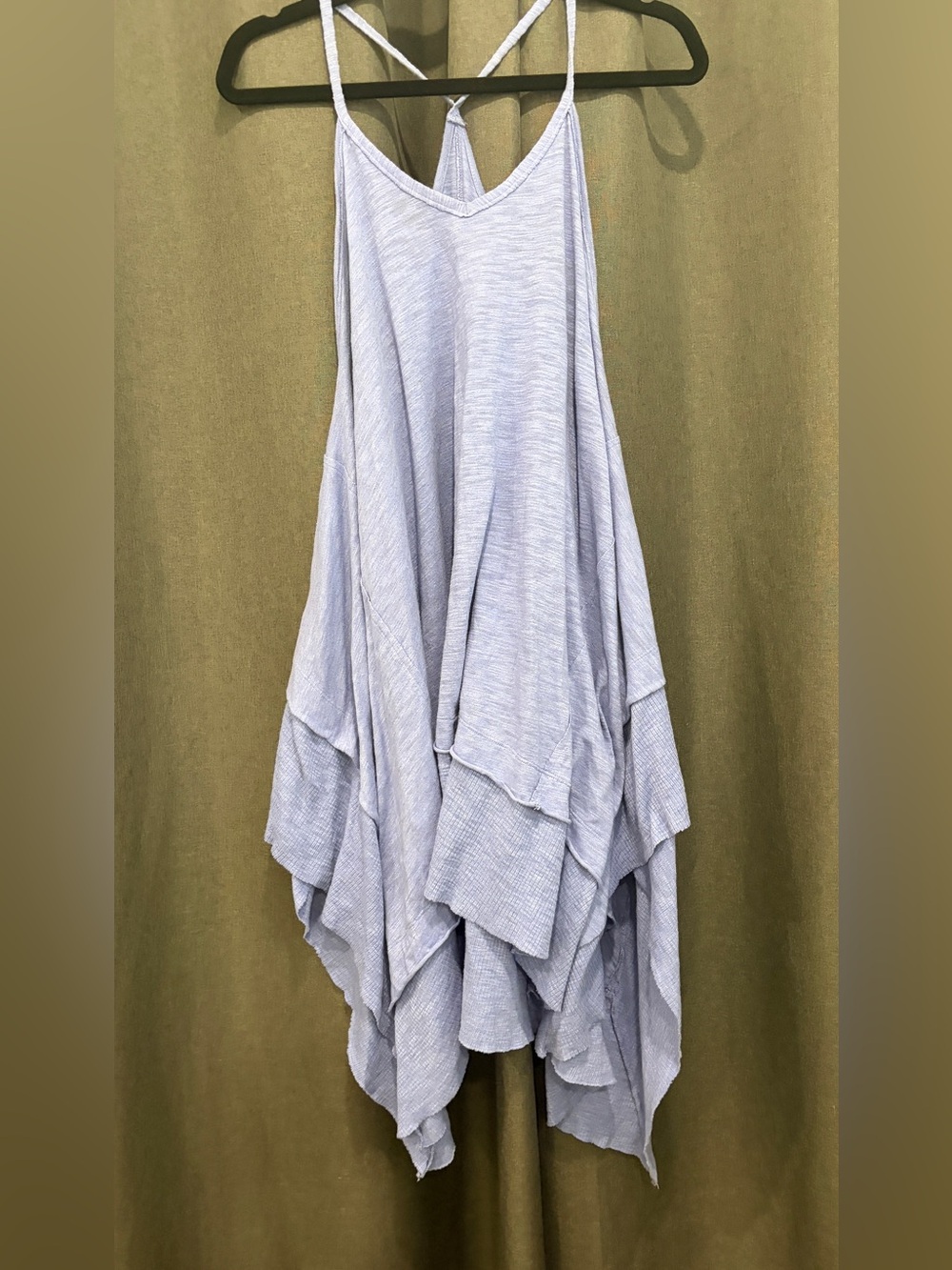 Free People We the Free blue hibiscus layered flowy tank dress